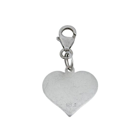"KDM" Engraved Heart Charm with Lobster Clasp | Sterling Silver 925 - Picture 3 of 5